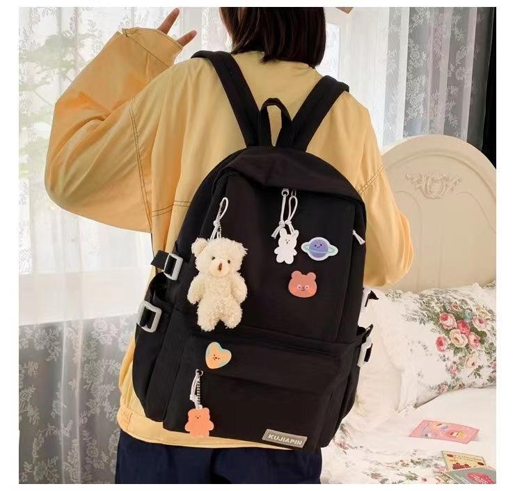 Schoolbag New Harajuku School Bag Student Large Capacity Niche Fresh Trend Backpack Tooling Wind Hunt Simple Backpack