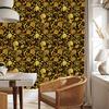 Golden Hibiscus Ochre Wallpaper, Ochre Medium for Living Room and Bedroom 50x1000