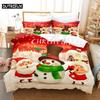Red Christmas Duvet Cover Set King Queen Size for Single Double Bed Linens Quilt Comforter Pillow Case 3D Full Twin 3PCS 2PCS