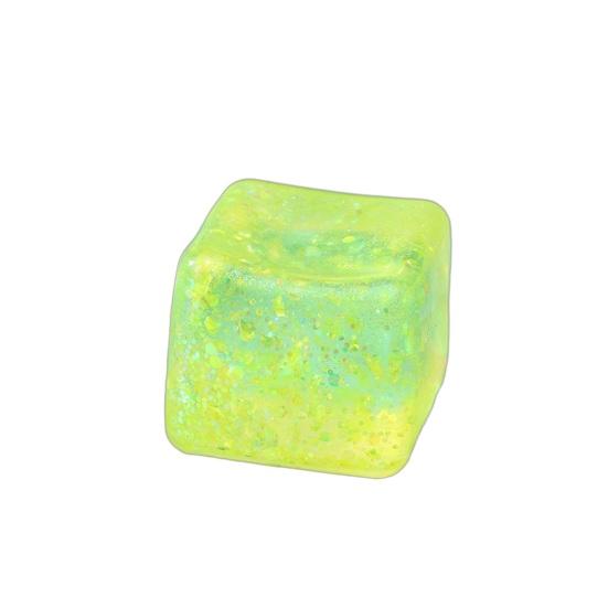 

Ice Cube Squeeze Toy with Glitter Slow-Rising Water Cube TPR Fidget Toy for Stress Relief Portable Decompression Gadget for Kids жёлтый