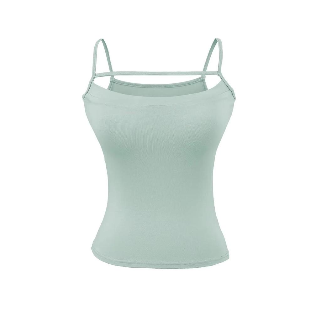 Women's Tank Top Camisole with Thickened Chest Pads, Enhances Bust, Cartoons, Slim Fit, Covers Underarm Fat, Inner and Outer Wear