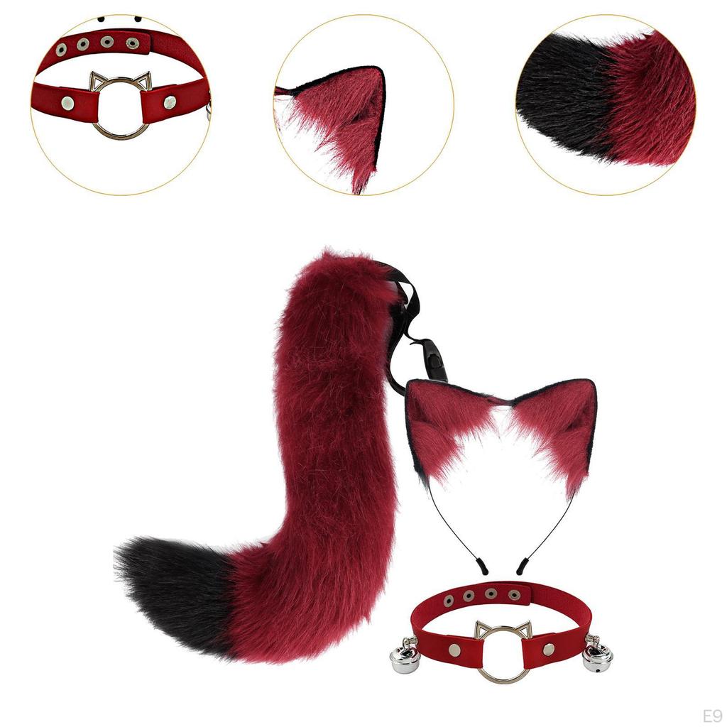 Adorable Animal Costume Set with Ears, Collar, and Tail for Theme Parties Festive Celebrations