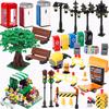 MOC Bricks Toys Model Compatible MOC Parts Bricks City Street Lamp Building Block Lamp with Halloween Bat Lamp