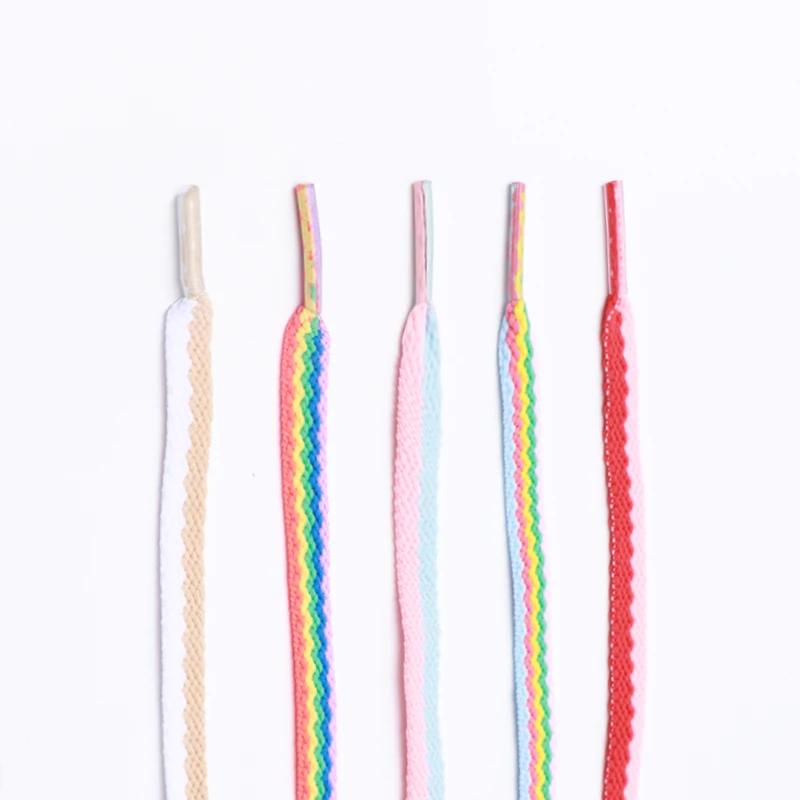 1Pair Sneakers for Shoelaces Original AF1AJ Colorblock Classic Shoe lace Flat Cotton Polyester Shoelace Fashion Sport Shoestring
