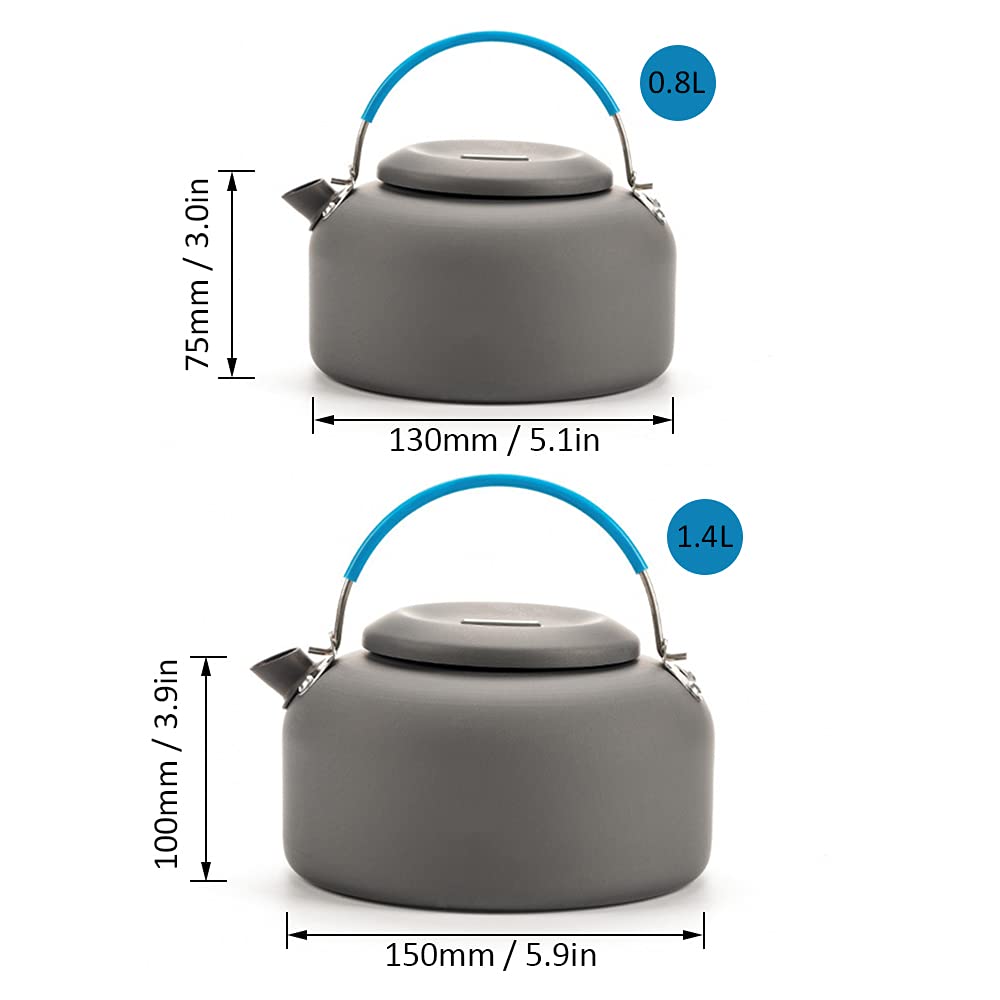 Lightweight Aluminum Kettle for Outdoor Use (0.8L / 1.4L) - Perfect for Camping and BBQs