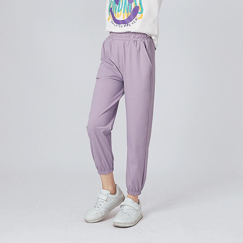 Pantalones de Verano para Niños Versión Coreana Ligeros de Secado Rápido Pantalones de Seda Helada para Niños Niñas 4-13 Años