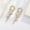 Minimalist Vintage Tassel Flower Drop Earrings Fashionable Elegant Dangle Earrings For Women Evening Party Jewelry
