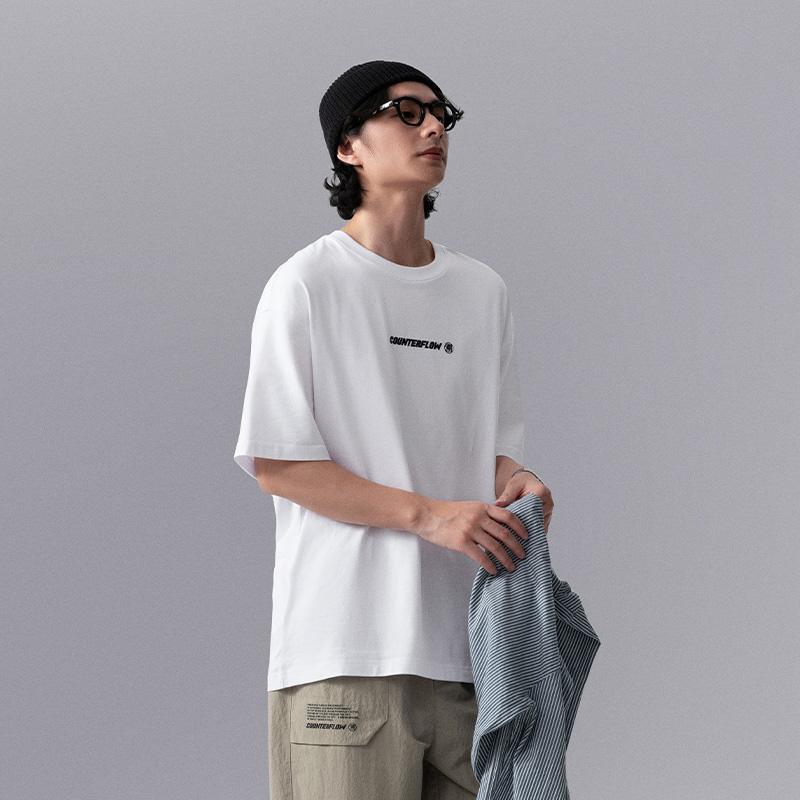 Li Ning CF Letter Print Sweat-Absorbing Cool-Dry Antibacterial Short Sleeve T-Shirt Men T-Shirts Standard-White ATSU601-2