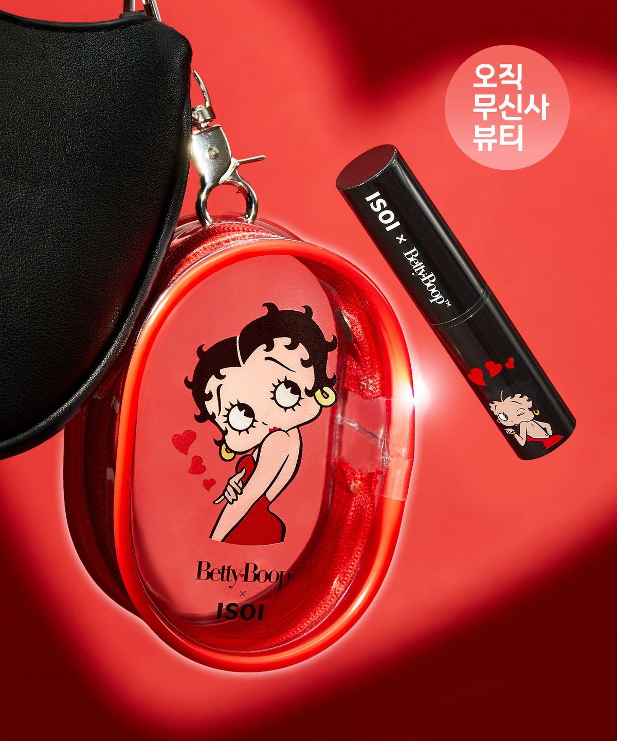 [Color] Betty Boop x Isoi Rose Lip Balm Betty Red 5g (+Betty Boop Pouch Keyring)