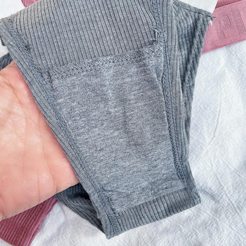 European and American Seamless V-waist English Alphabet Elastic Belt Underpants for Women's High Fork Threaded Cotton Briefs