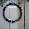 Evil Eye Black Tourmaline Protection Beaded Bracelet Healing Stress Relief Bracelet For Women Men