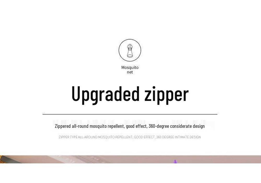 Encrypted Zipper Mosquito Net for 1.2m-2m Beds, Three-Door Design