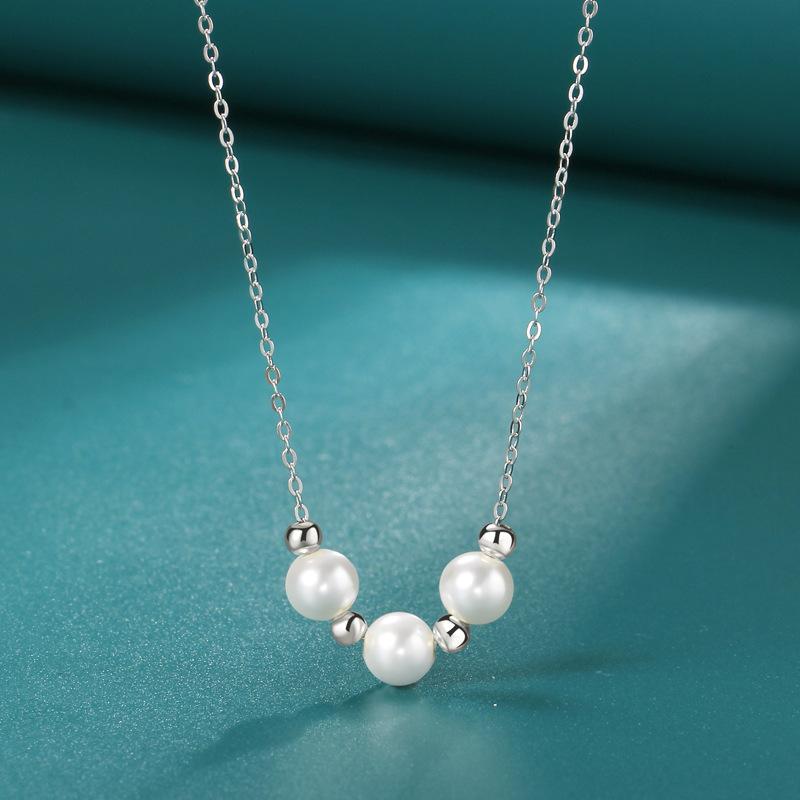 Sansheng III Pearl Necklace Women's Fashion Versatile Personality Retro Pearl Pendant Accessories