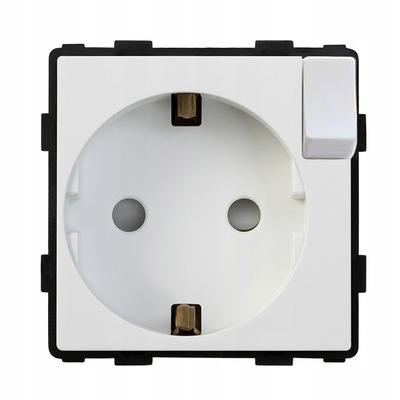 230V White Insert Socket with Switch RTX SH