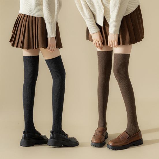 Women Thigh High Socks Extra Long Over The Knee Socks Thick Cotton Knit Boot Stockings Winter Leg Warmers