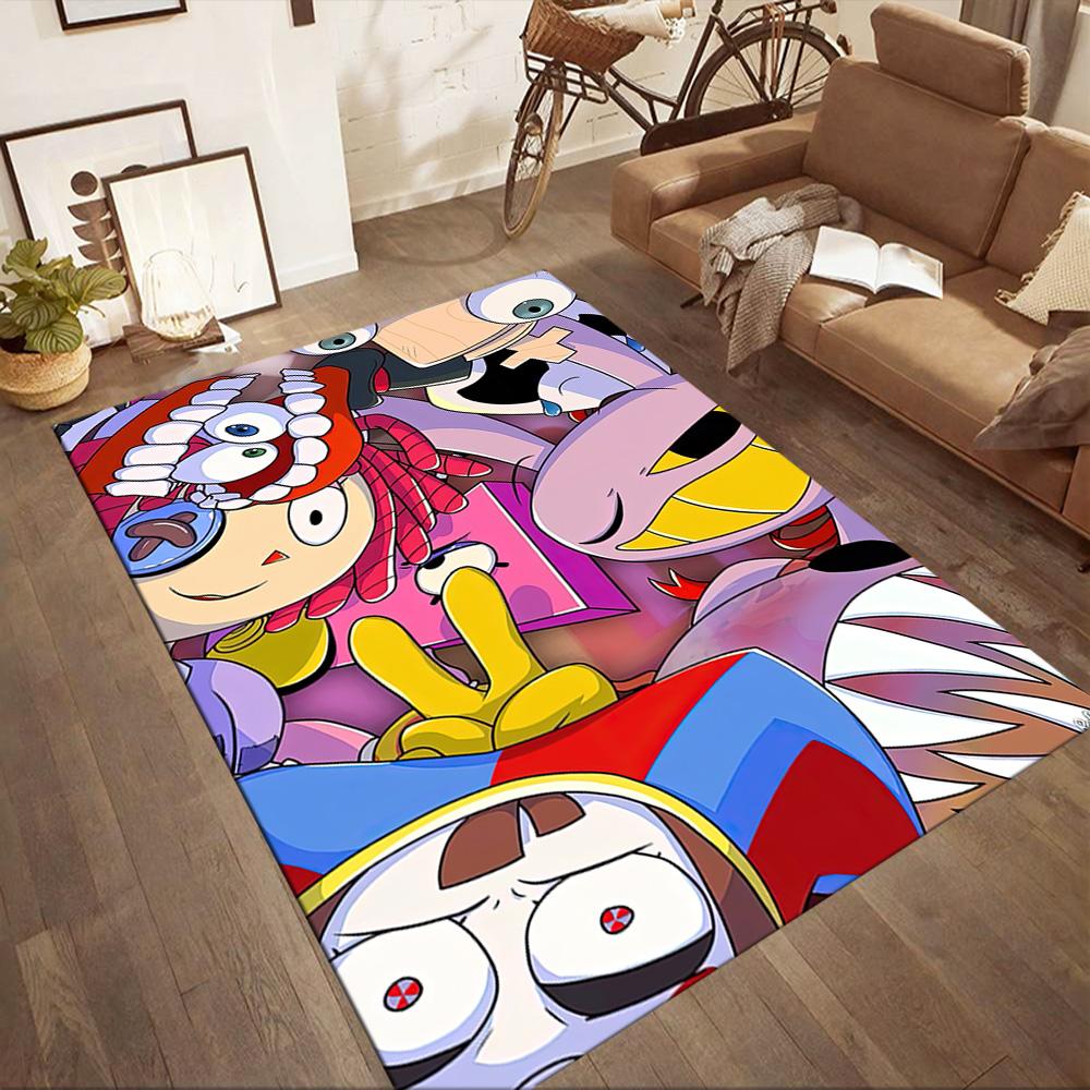 Digital Circus Floor Rug Office Rug Perfect for Game Room Living Rooms Kitchen Bedrooms Anti-slip Rug Anime Office Decor Perfect Gift for Women/Men