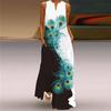 Summer 2025 New Arrival Export Women's Fashion Sexy Digital Printed V-neck Sleeveless Dress Pocket 3D Dress