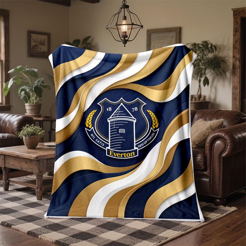 Everton Football Print Flannel Blanket Soft Warm Sofa Bed Throw Blanket For Home Office Bedroom
