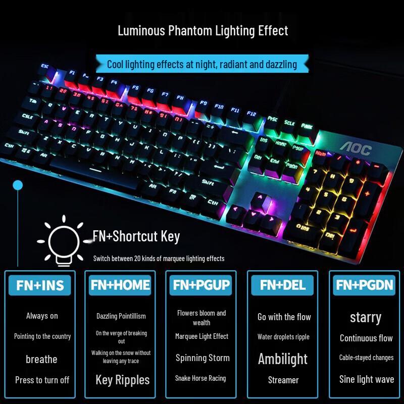 AOC GK410 Wired Mechanical Keyboard with Mouse Pad