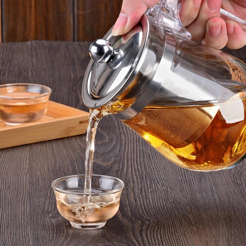 Hot sale 500ml Heat Resistant Glass Tea Pot,Coffee Teapot Flower Tea Set Puer kettle Convenient Office Teaset 1pcs,kung fu tea