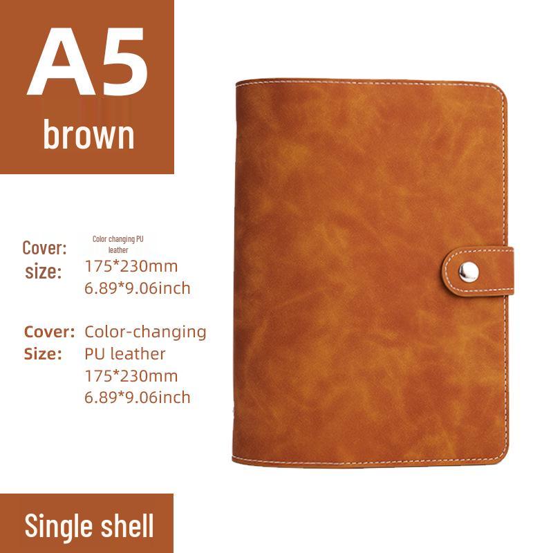 A6 Leather Buckle Loose-Leaf Notebook & A5 Multifunctional Planner with Custom Logo and Storage