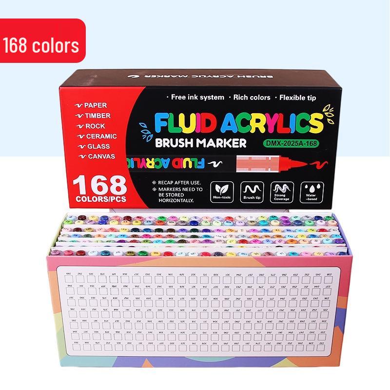 Liquid Acrylic Marker Set with Soft Tips for DIY Art & Professional Watercolor Painting