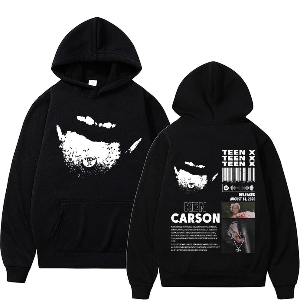 

Rapper Ken Carson Teen X Music Album Double Sided Print Hoodie Rap Playboi Carti Opium Sweatshirt Male Hip Hop Oversized Hoodies 3XL