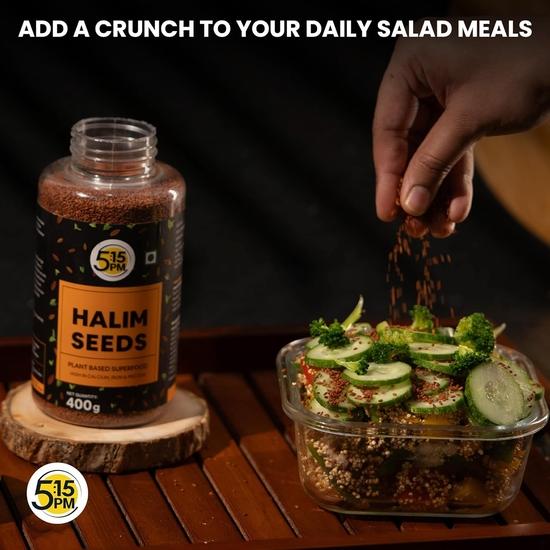 5:15PM Halim Seeds for Eating | 400g | Aliv & Garden Cress Seed | Hygienically Packed | Raw and Natural | Used in Cooking, Baking, Smoothies