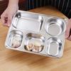 Prato de Jantar Seguro Reutilizável Lavável na Máquina de Lavar Louça Grande Capacidade Louça Aço Inoxidável 2/3/4/5/6 Divisórias Redondo