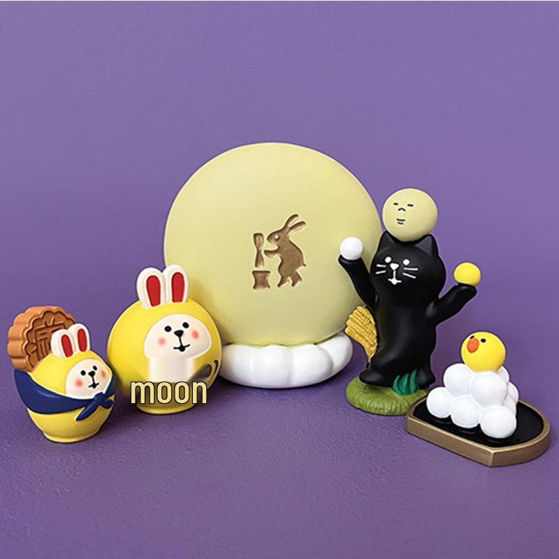 Mittherbstfest Japanische Katze ZAKKA Blind Box Figur - Harz Kätzchen Ornament Dekoration