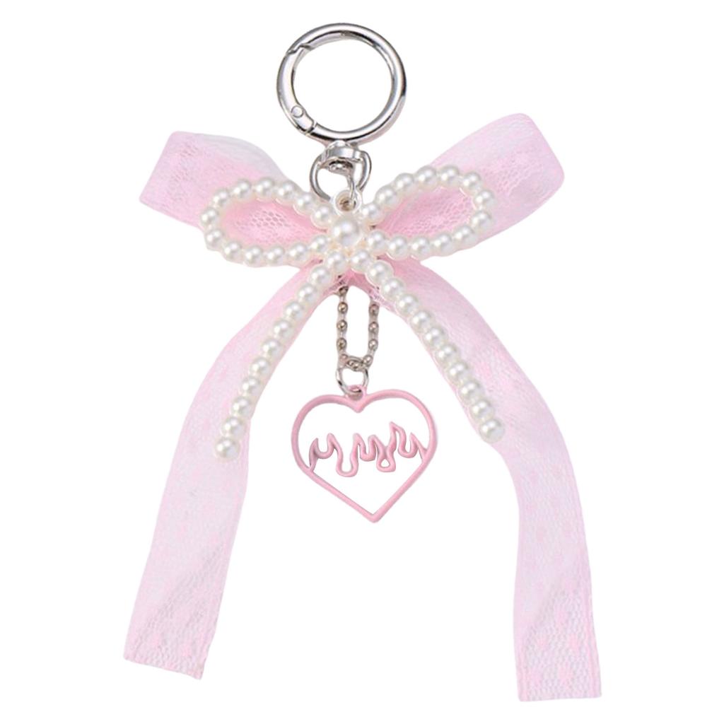 Брелок-лента с бантом, искусственный жемчуг, банты, подвеска для женских сумок и рюкзаков, красочный брелок для сумки, украшение