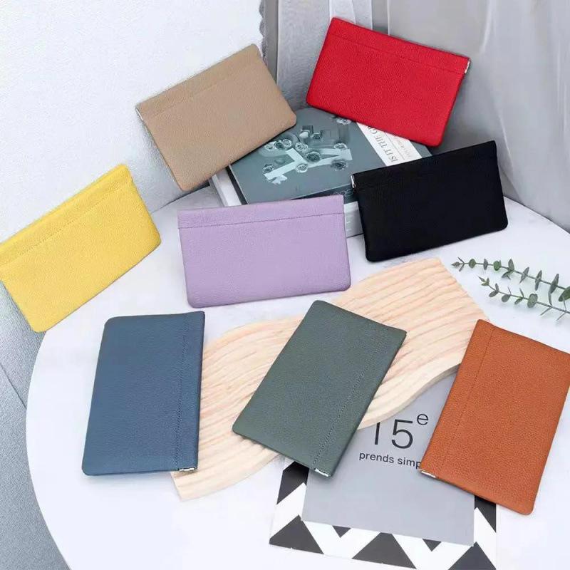 1Pcs Self-Closing Pu Leather Wallet Long Passport Driver'S License Id Holder Headphone Data Cable Storage Cash Pouch Coin Purse