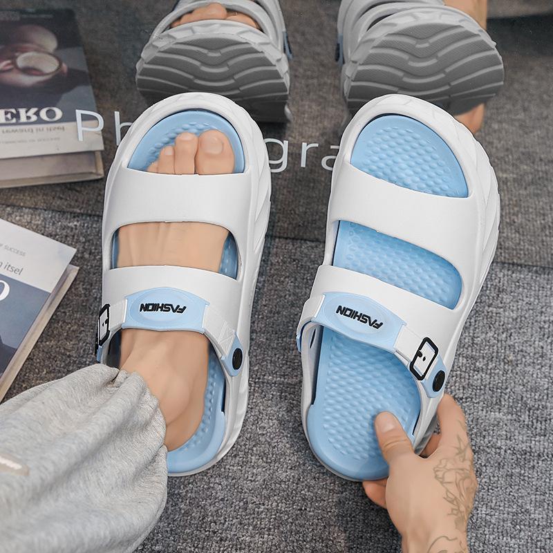 Summer Trendy Odor-Resistant Men s Slippers: Squishy, Thick Sole, Non-Slip, Height-Boosting Beach Footwear 42-43