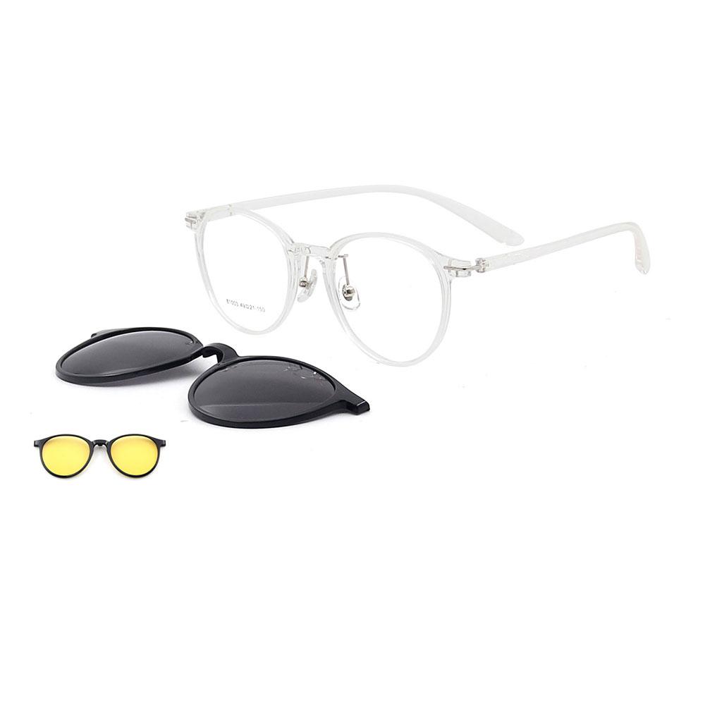 

Stylish Round Ultralight TR90 Women s Polarized Clip-On Sunglasses with Night Vision Comfort Glasses Frame for Day & Night
