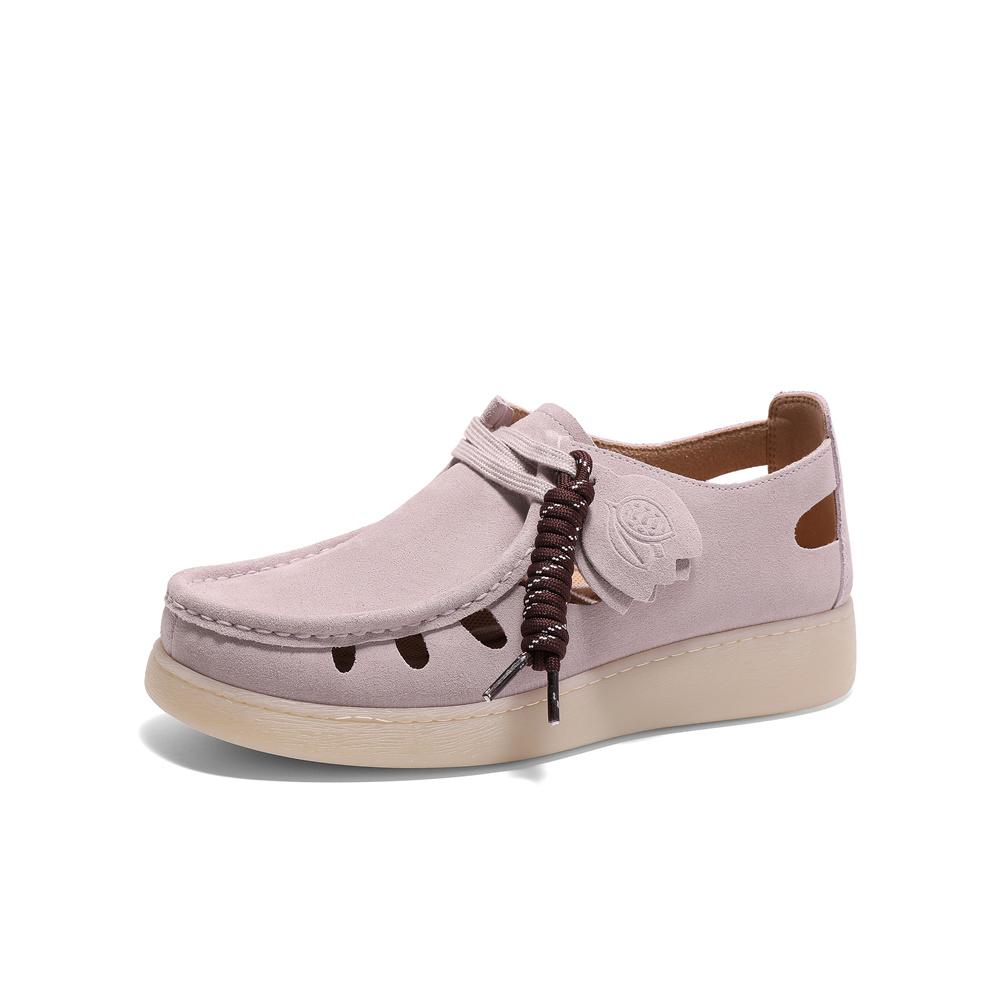 Senda Cheese Cocoa Women's 2025 Spring New Hollow Leisure Kangaroo Shoes 4SR21AM5