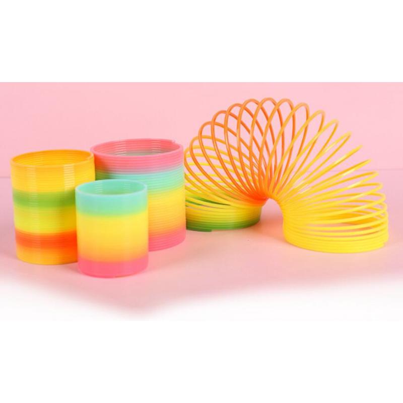 1pcs Rainbow Circle Funny Toys Early Development Educational Folding Plastic Spring Coil Children's Creative Magical Toys