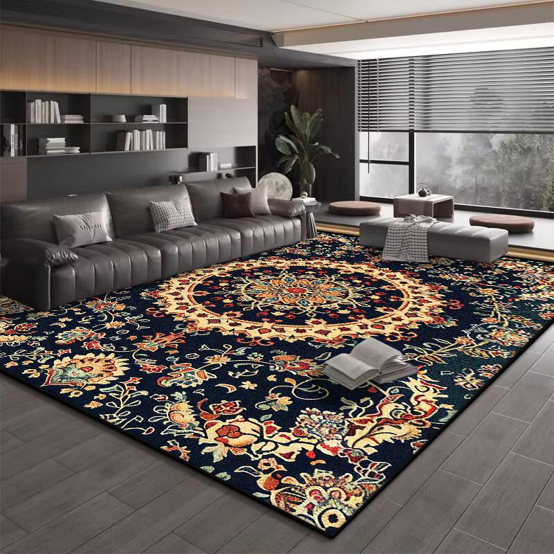 Retro Europäischer Stil Küchenboden Teppich Rutschfeste Teppiche für Wohnzimmer Dekoration Zuhause Große Flächenteppiche Bereichsteppich Matte Boden