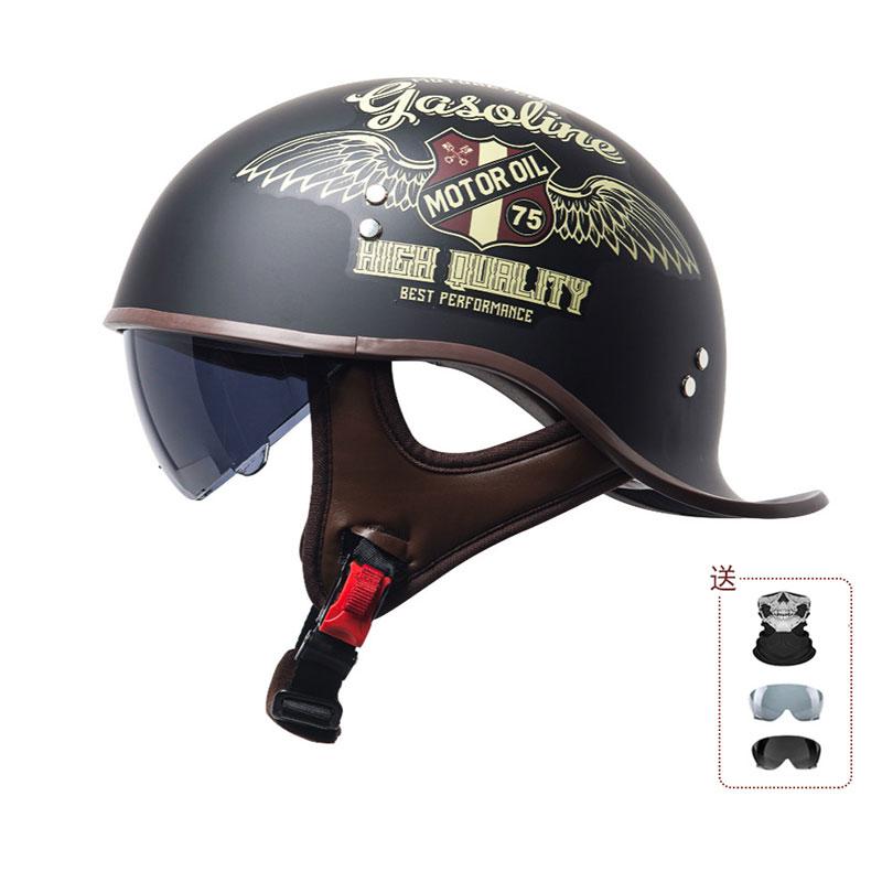 

Китайская сертификация 3C новый персонализированный мотоциклетный шлем классический ретро полушлем легкий дышащий взрослый шлем. XL