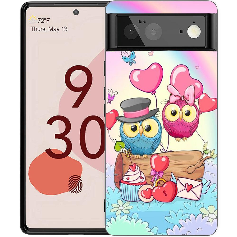 Cute Cartoon Owl Phone Case Cover for Google Pixel 8 7 6 7A 6A Pro 5G Shockproof Silicone Soft 9 Pro XL 8 Pro 5G Shell Coque Bag