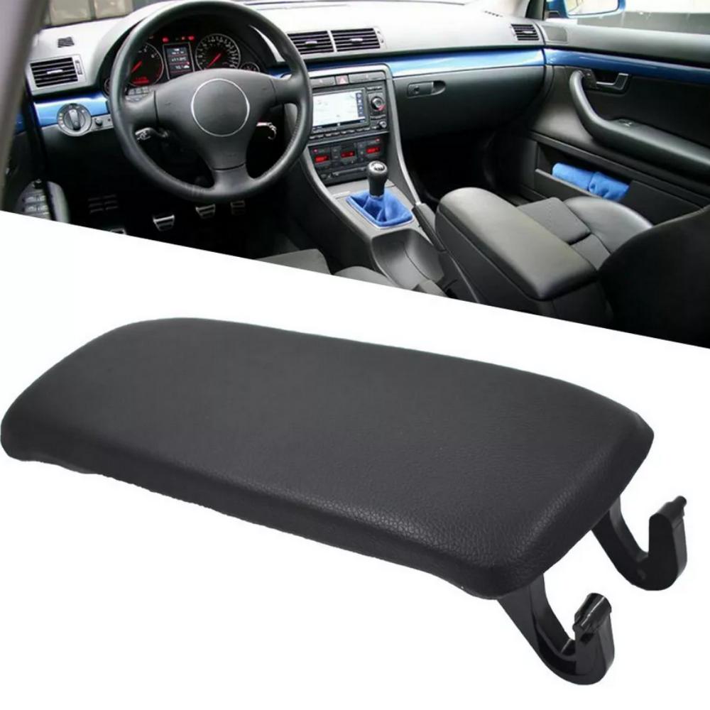 Black Leather Armrest Center Box Console Lid Cover Fora4 S4 A6