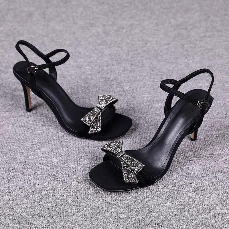 Women's Summer Sandals Ladies Luxury Elegant Black Casual Barefoot Outdoor Wedge High Heeled Open Toe Shoes For Women Trend 2025