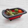 Fruit Vegetable Collapsible Colander Eco-friendly Foldable Kitchen Strainer Folding Drain Baskets With Retractable Handles