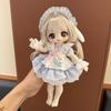 6-inch BJD Doll Outfit Set Cute Maid Dress With Blue Ice Cream Rabbit Design Female Dolls
