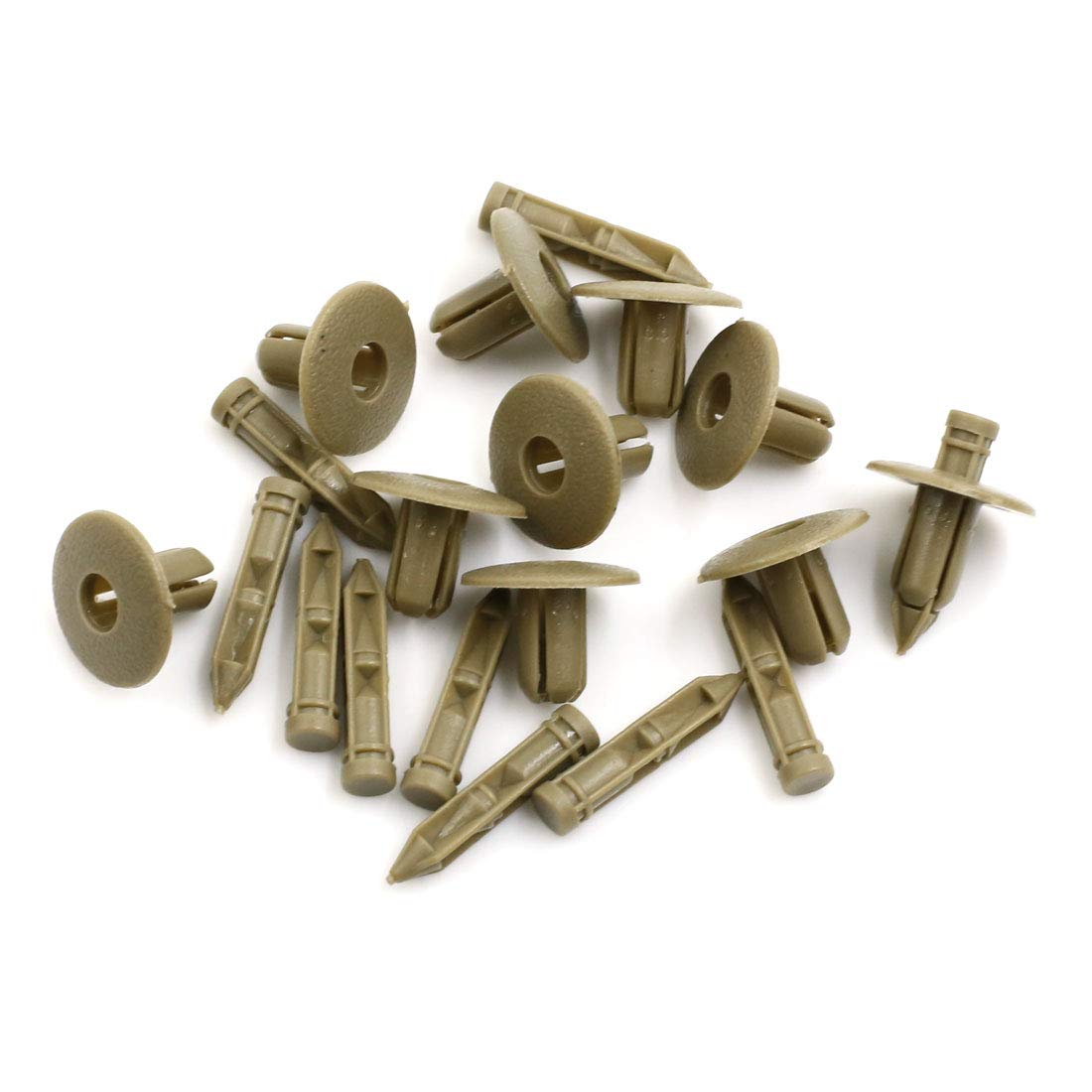 uxcell 10pcs 7mm Holdia Plastic Car Door Trim Fender Rivet Holder Clip Beige 24x17mm бежевый