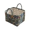 Fabric Floral Pattern Storage Basket Large Capacity Quilted Design Bento Handbags Collapsible Design Easy Carry Handles