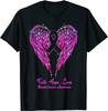 NEW LIMITED Faith Hope Love Wings T-Shirt Breast Cancer Awareness Pink T-Shirt