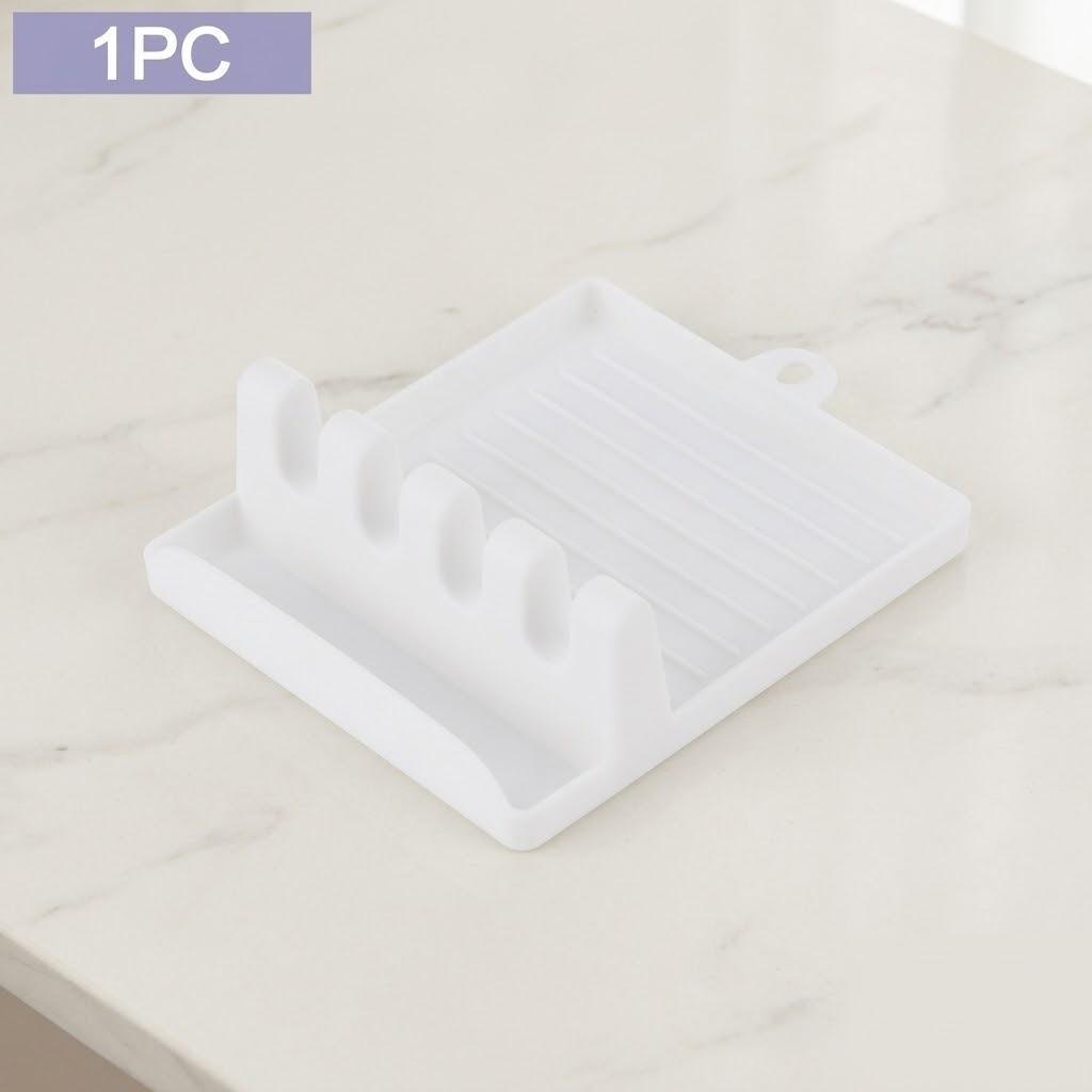 

Kitchen Organizer Utensil Holder Lid Cover Spoon Rest Spatula Rack Pots Pans Cutting Board Storage Stand белый