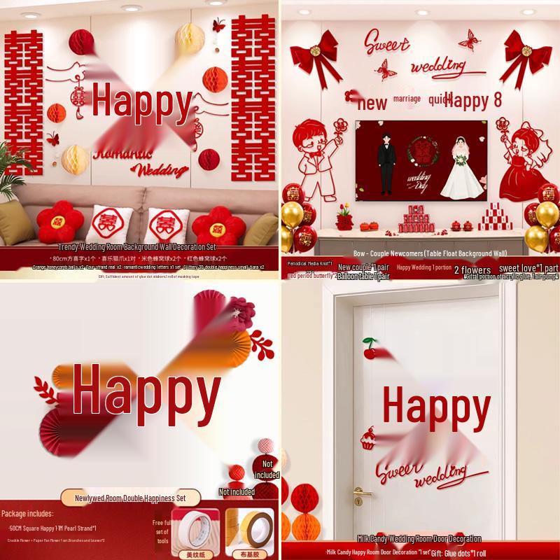 Wedding Ceremony Room Décor Set: Bridal & Groom's Room, Living Room Sofa & Background Wall Decorations