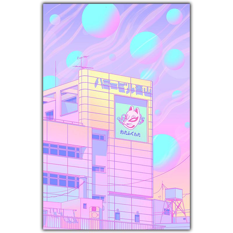 Modern Fashion Art Night Market Popular Kyoto Poster Japanese Style Wall Art Canvas Painting Living Room Home Decoration Mural