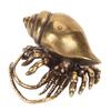 Brass Hermit Crab Staute Compact Flat Bottom Tea Pet Hermit Crab Desktop Decor for Office